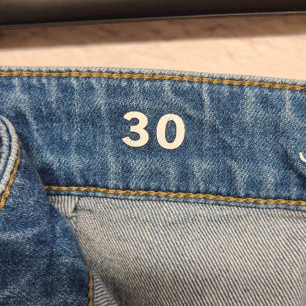 J.Crew 96 Denim Trouser Wide Leg High Rise Patch Pocket Blue Jeans 30‎
